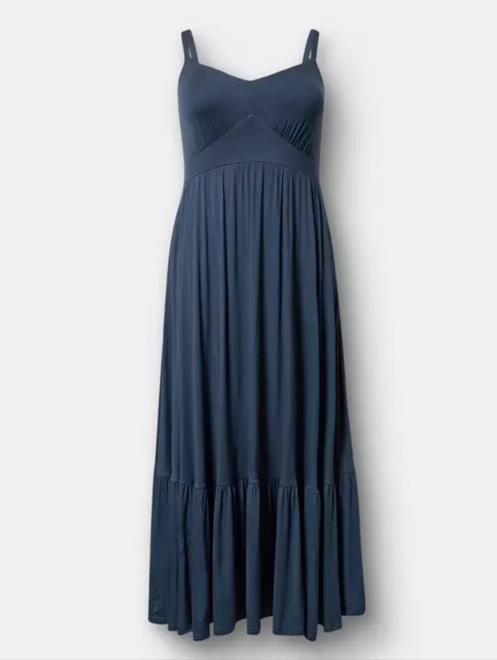 Torrid Midnight Navy Blue Super Soft Jersey Tiered Maxi Dress Size 1X NWT - Picture 7 of 7